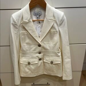 10 Crosby Derek Lam Cream Tailored Blazer